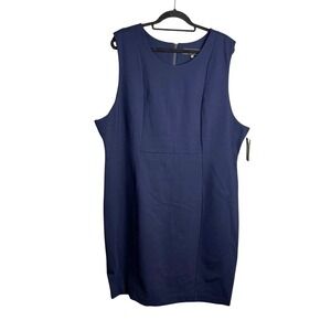 Liverpool Sleeveless Ponte Sheath Dress‎ Size 14/32 Cadet Blue Career Office NWT